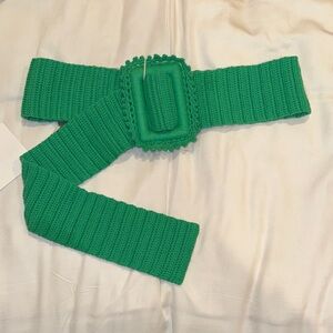 Green Knit Belt with Buckle